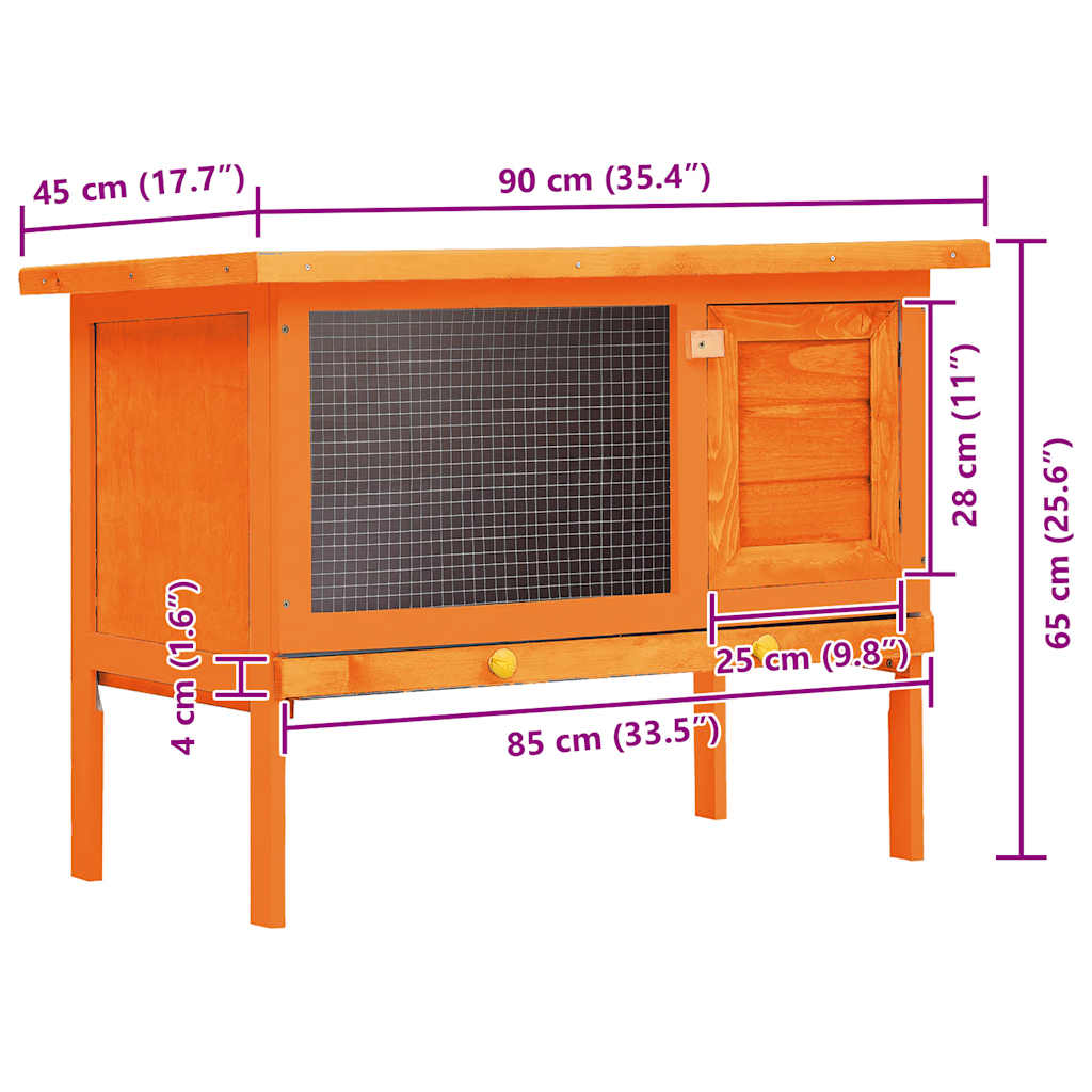 Outdoor Rabbit Hutch 1 Layer Wood