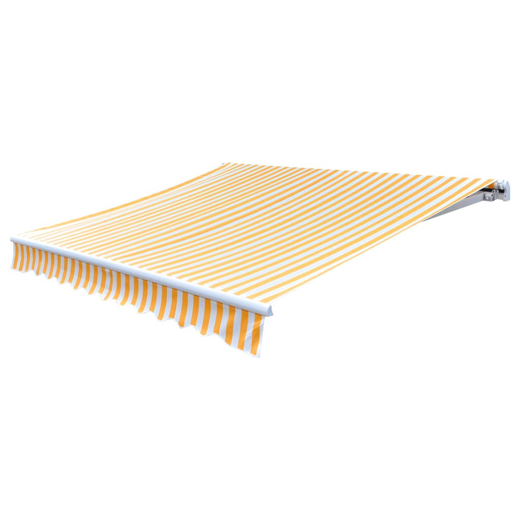 Awning Top Sunshade Canvas Sunflower Yellow & White 3 x 2.5 m