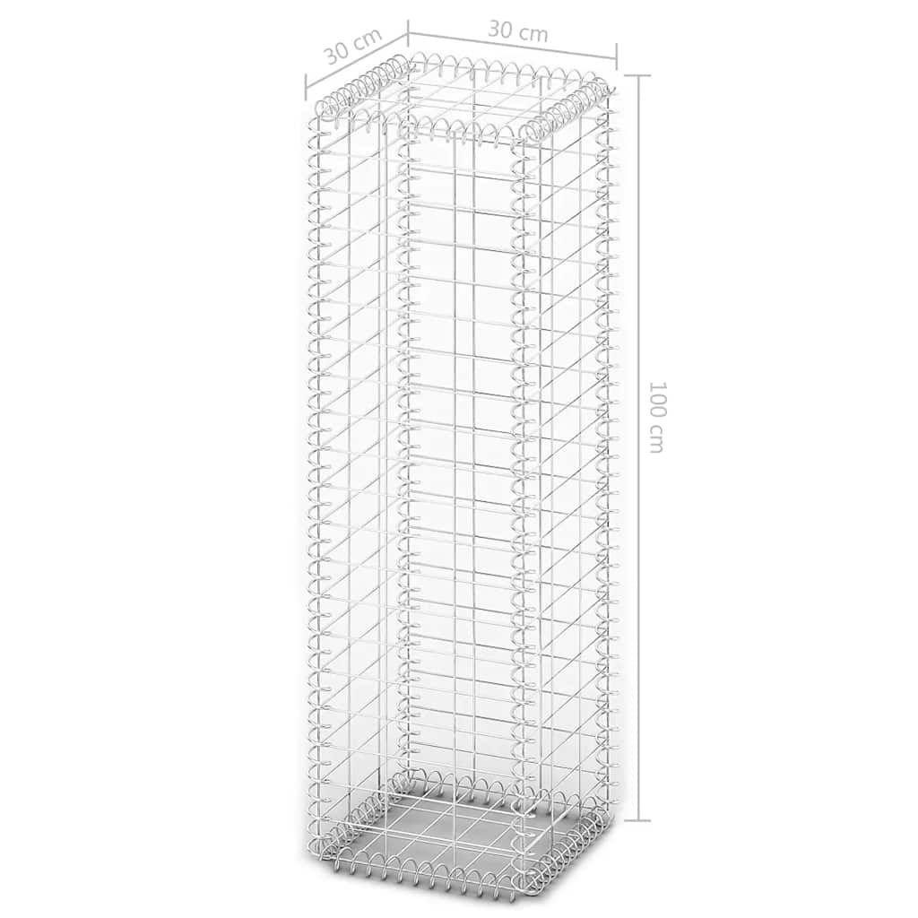 Gabion Basket with Lids Galvanised Wire 100 x 30 x 30 cm
