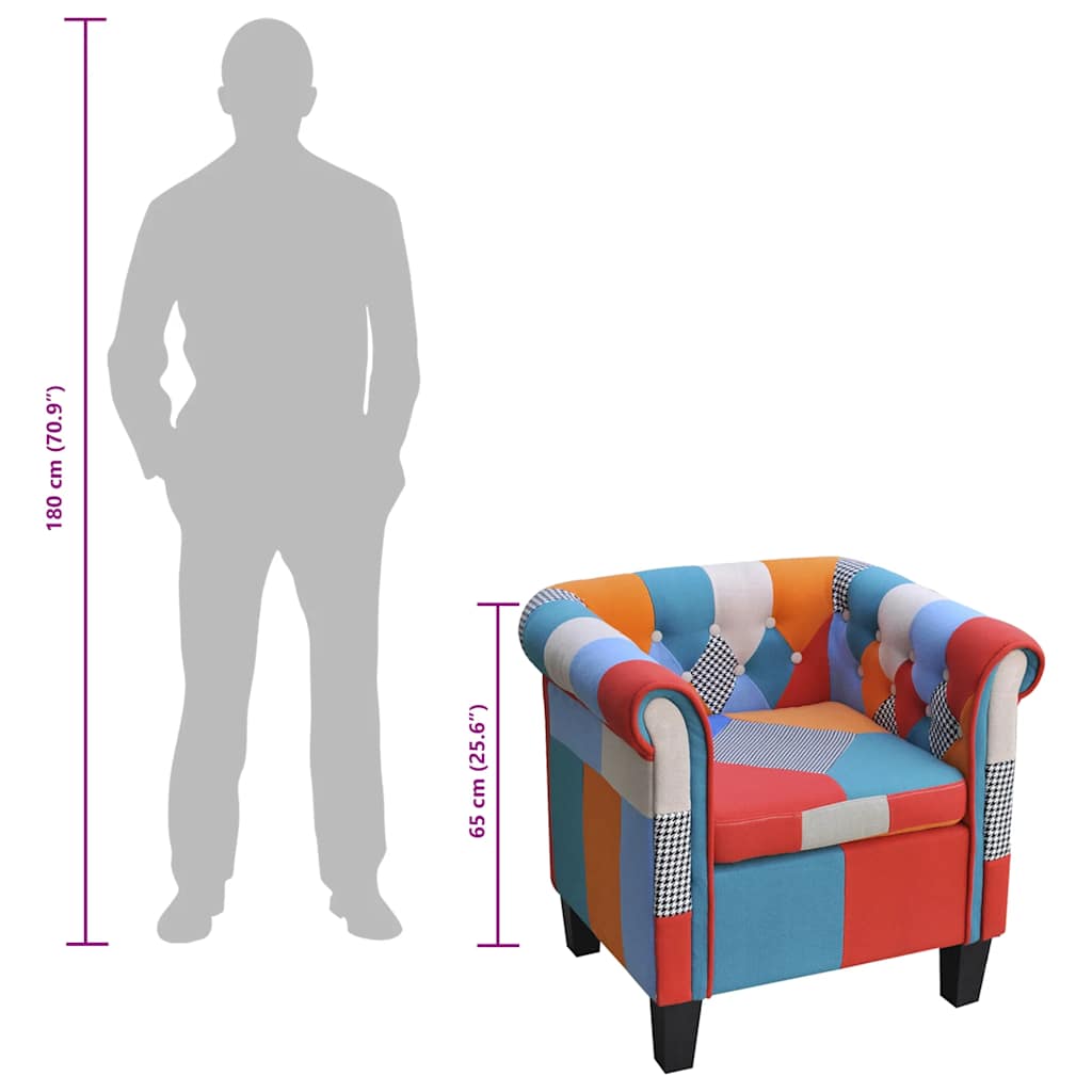 Armchair with Patchwork Design Fabric