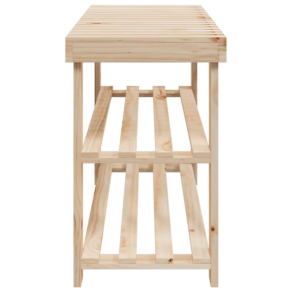 2-in-1 Shoe Rack with Bench Top Solid Fir Wood