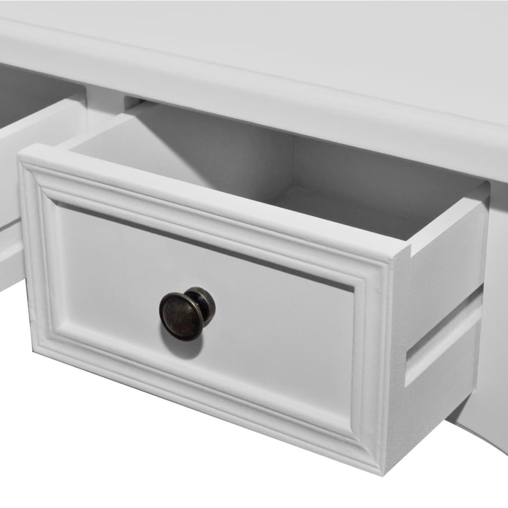 Dressing Console Table with Three Drawers White