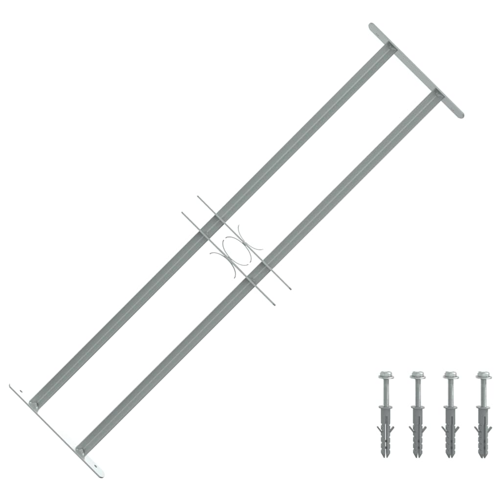 Adjustable Security Grille for Windows with 2 Crossbars 700-1050 mm