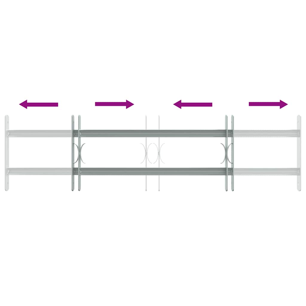 Adjustable Security Grille for Windows with 2 Crossbars 700-1050 mm