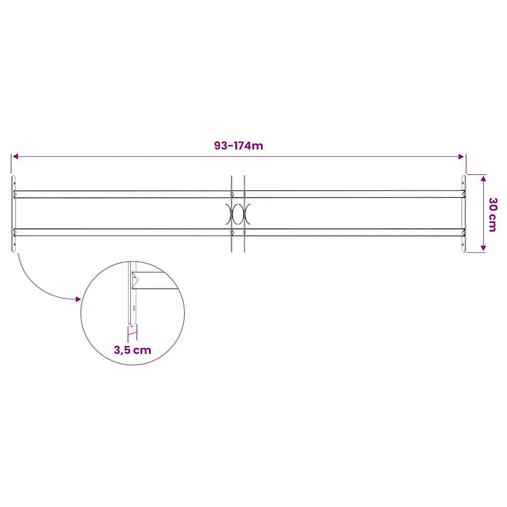 Adjustable Security Grille for Windows with 2 Crossbars 1000-1500 mm