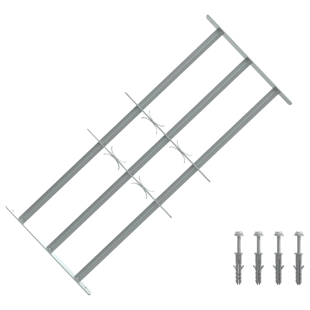 Adjustable Security Grille for Windows with 3 Crossbars 700-1050 mm