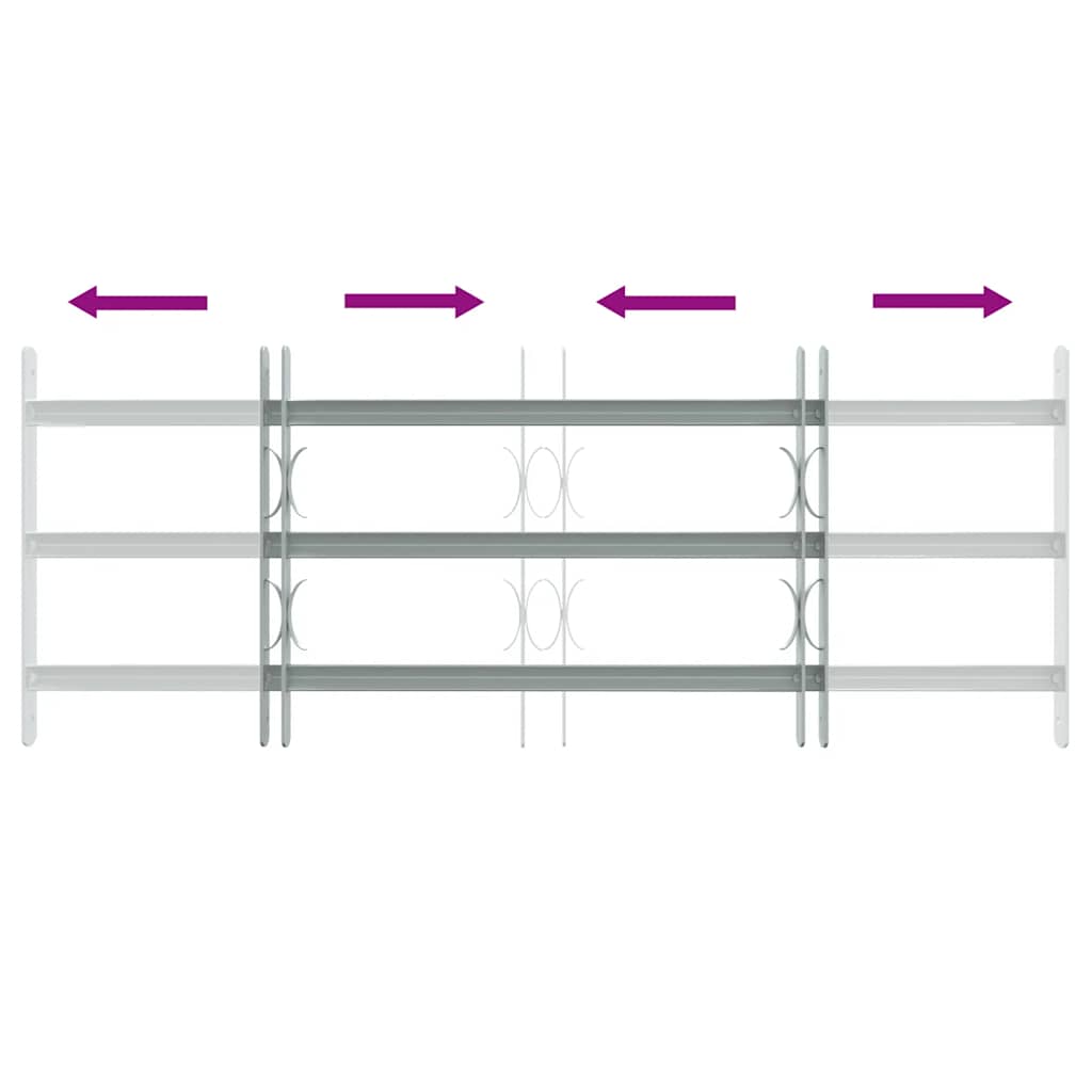 Adjustable Security Grille for Windows with 3 Crossbars 700-1050 mm