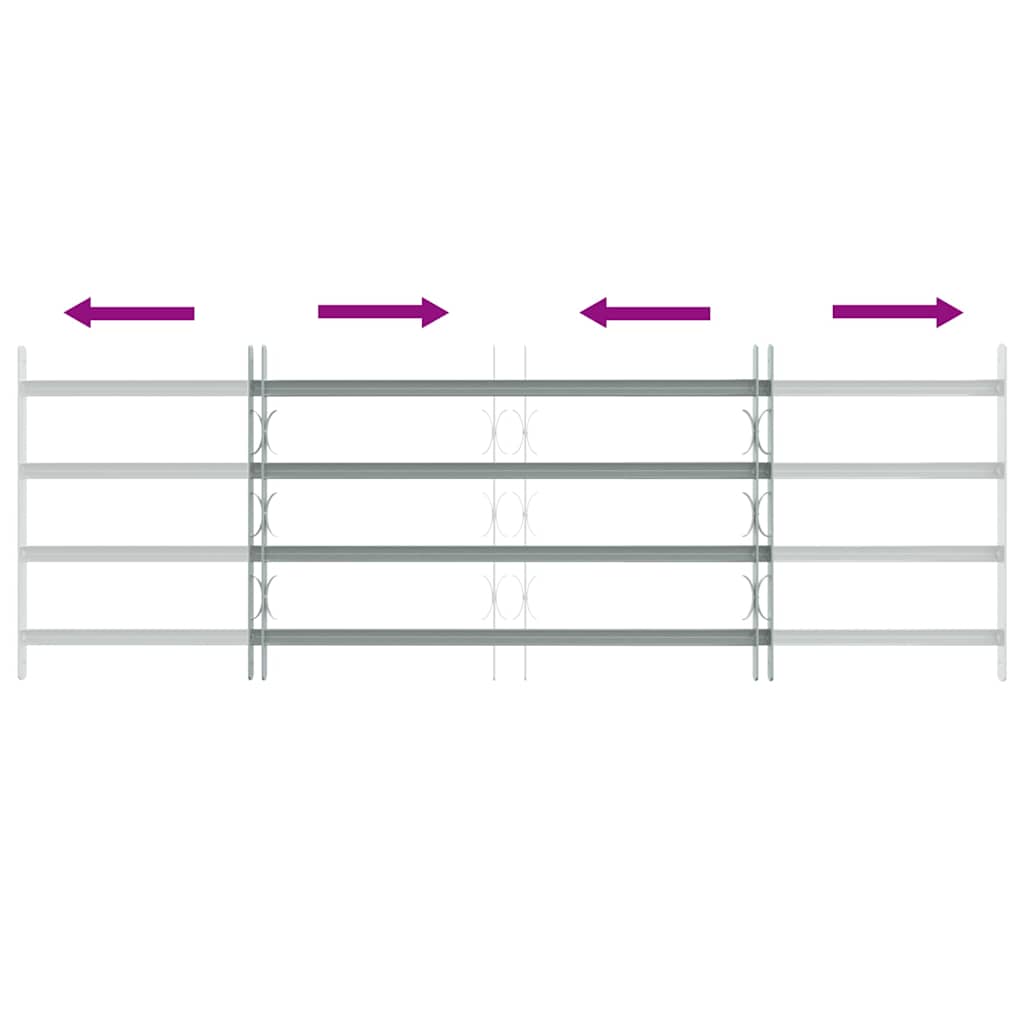 Adjustable Security Grille for Windows with 4 Crossbars 1000-1500 mm