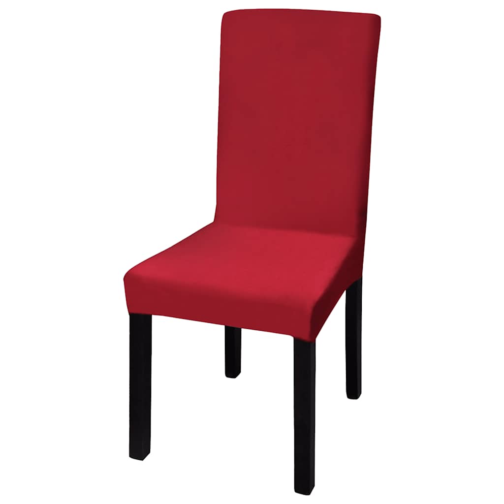 6 pcs Bordeaux Straight Stretchable Chair Cover
