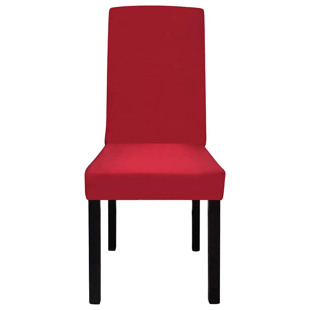 6 pcs Bordeaux Straight Stretchable Chair Cover