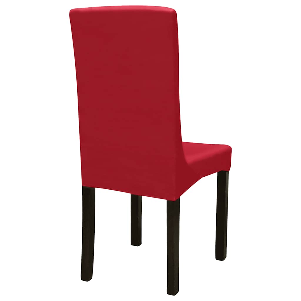 6 pcs Bordeaux Straight Stretchable Chair Cover