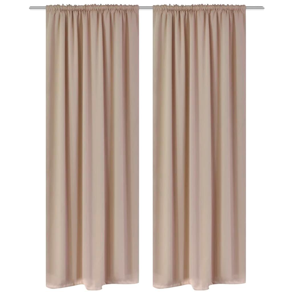 2 pcs Cream Slot-Headed Blackout Curtains 135 x 245 cm
