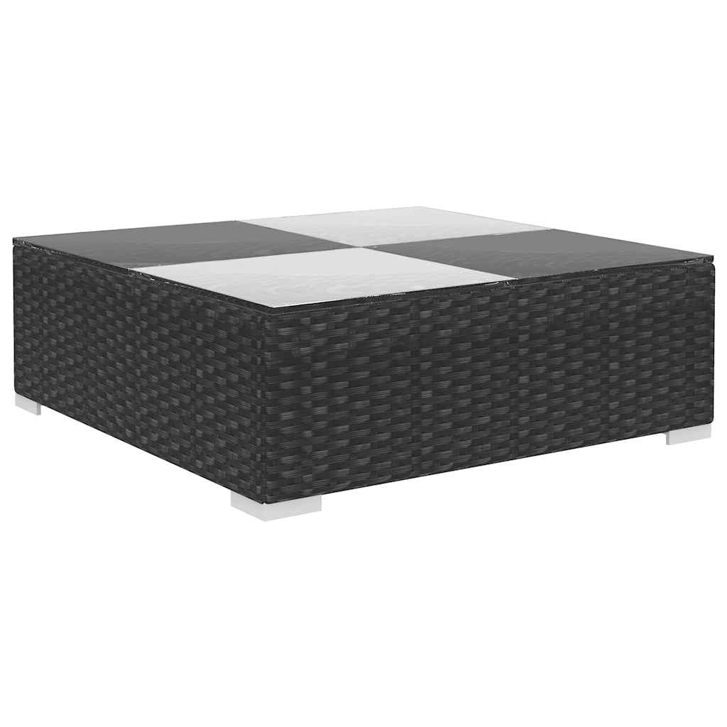 6 Piece Garden Lounge Set with Cushions Poly Rattan Black