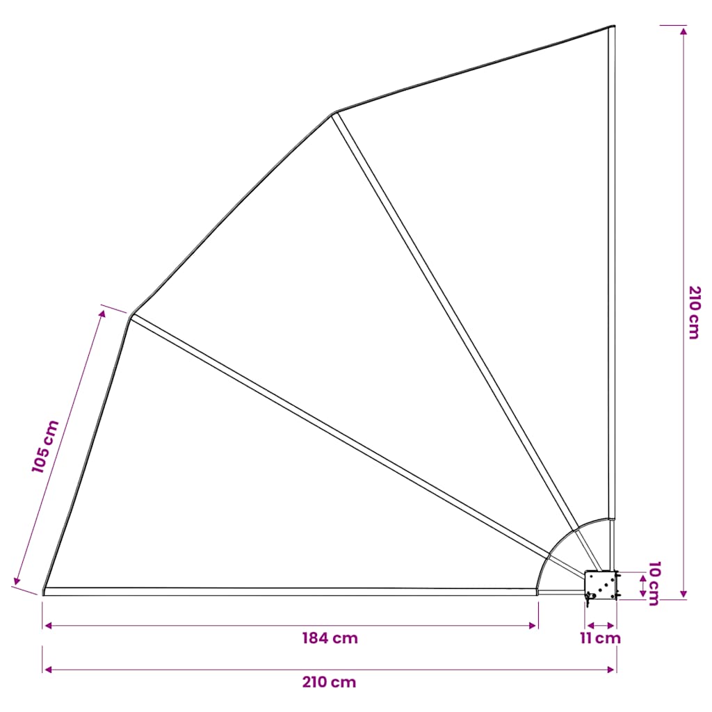 Collapsible Balcony Side Awning Grey 210x210 cm