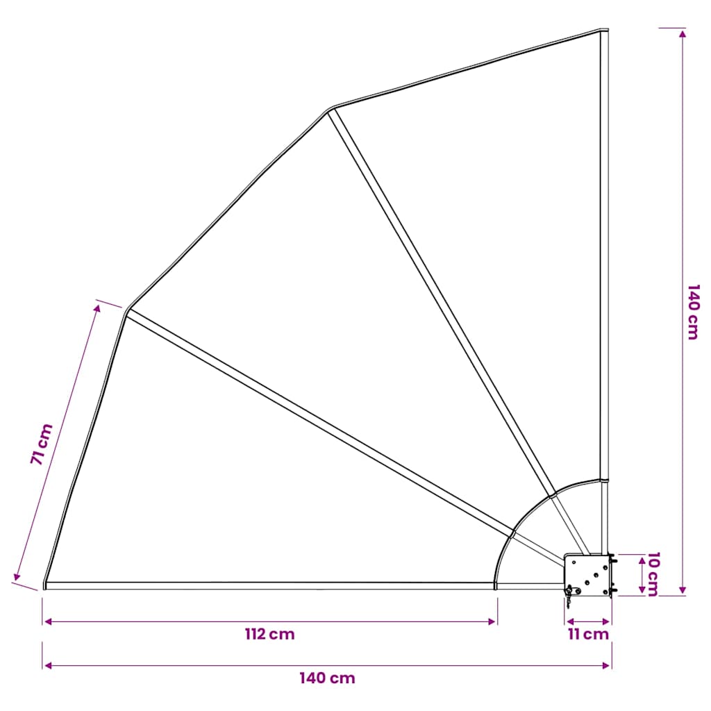 Collapsible Balcony Side Awning Grey 140x140 cm