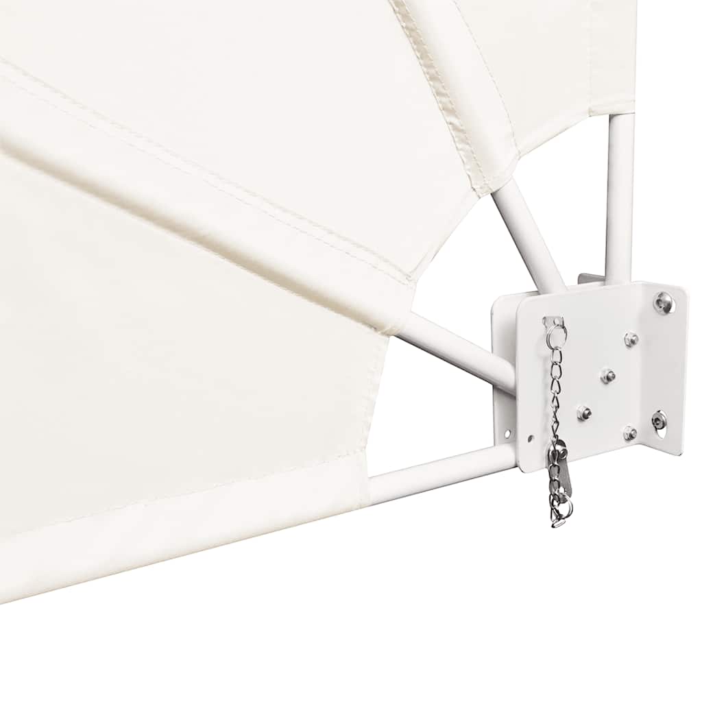 Collapsible Balcony Side Awning Cream 140x140 cm