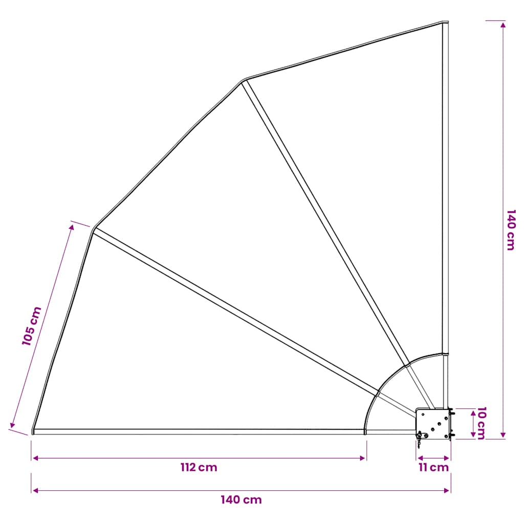 Collapsible Balcony Side Awning Cream 140x140 cm
