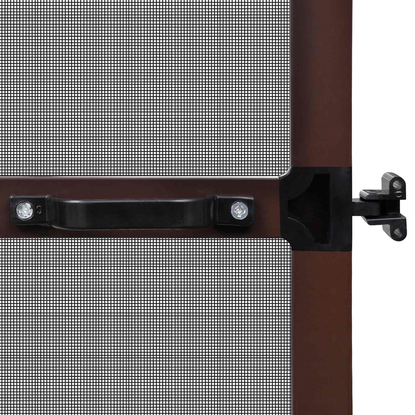 Hinged Insect Screen Manual Brown and Black 100 x 215 cm