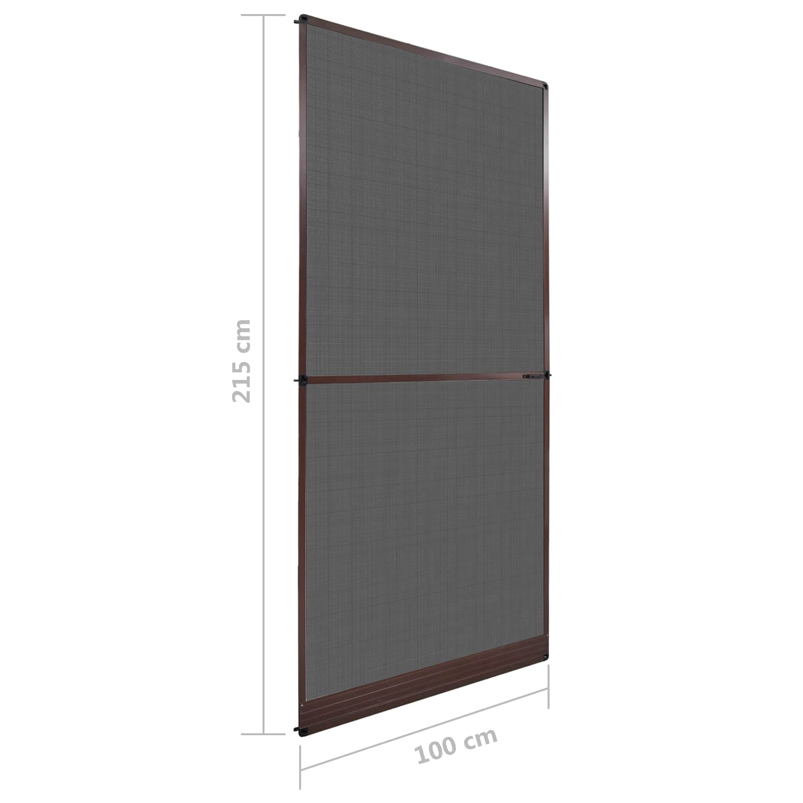 Hinged Insect Screen Manual Brown and Black 100 x 215 cm