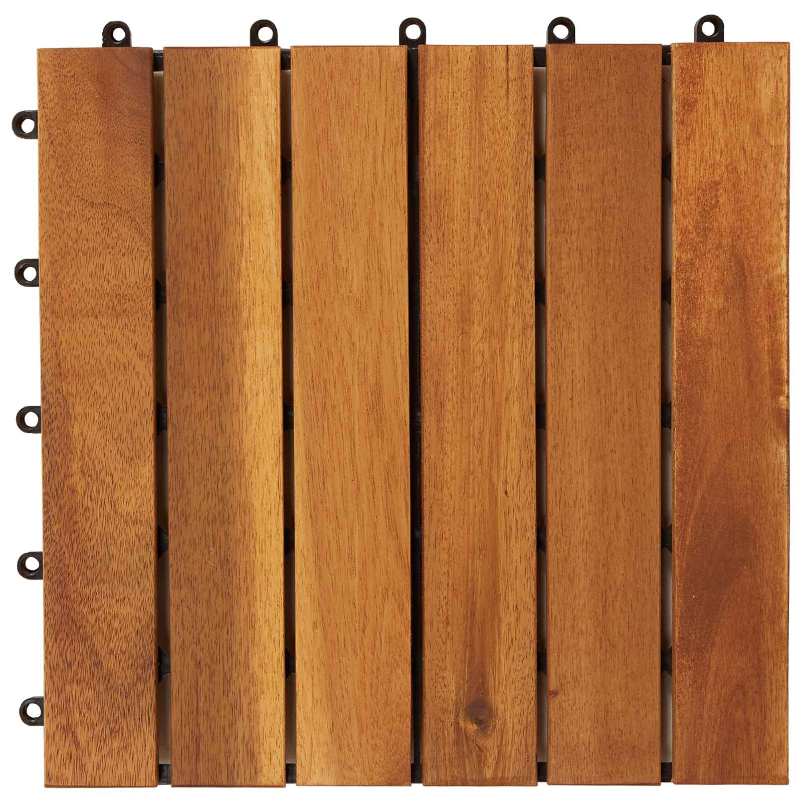 Decking Tile 10 pcs Brown 30 x 30 cm Acacia Hardwood