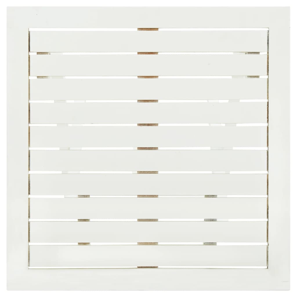 Bistro Table White 46x46x47 cm Solid Acacia Wood