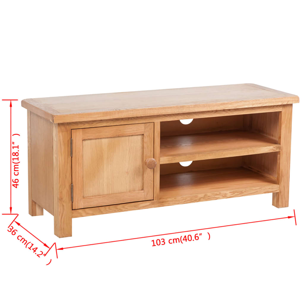 TV Cabinet 103 x 36 x 46 cm Solid Oak Wood