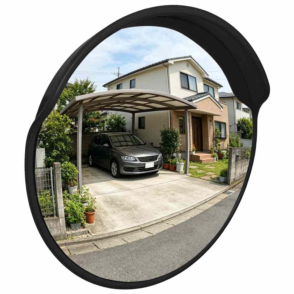 Convex Traffic Mirror PC Plastic Black 30 cm Outdoor