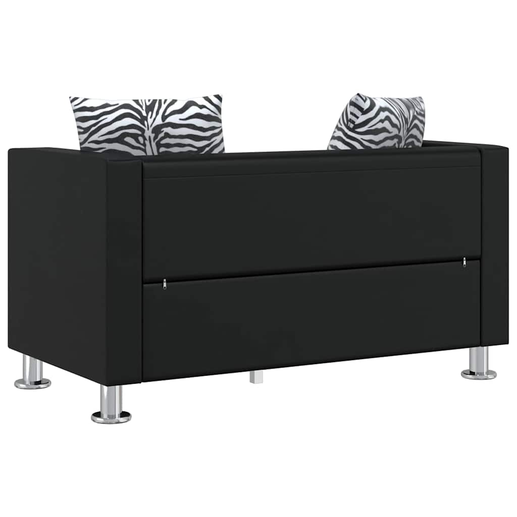 Sofa 2-Seater Artificial Leather Black