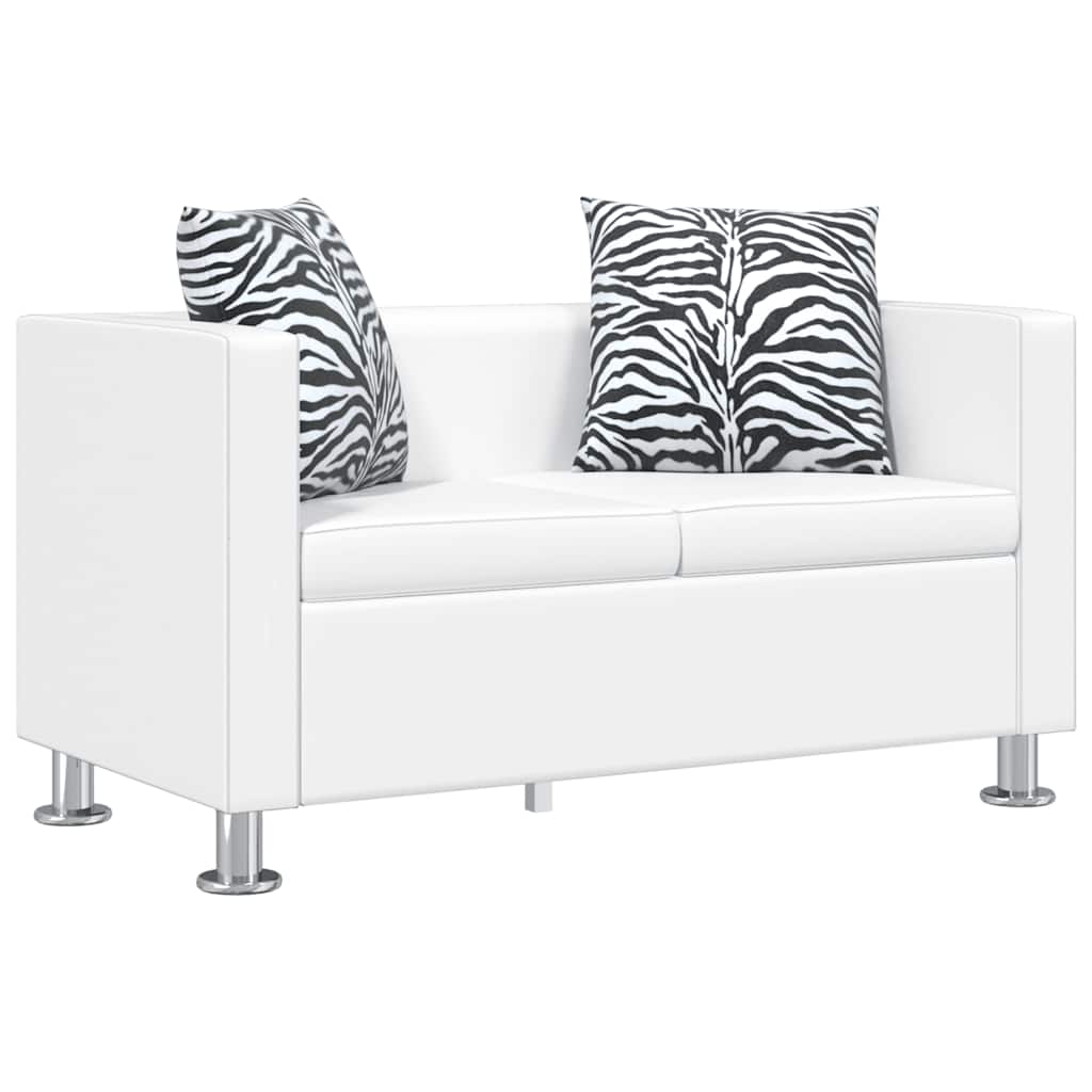 Sofa 2-Seater Artificial Leather White