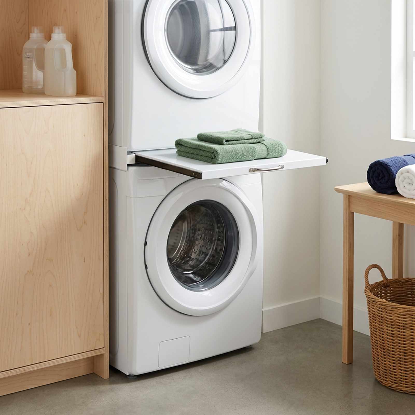 Washing Machine Stacking Kit with Pull-Out Shelf