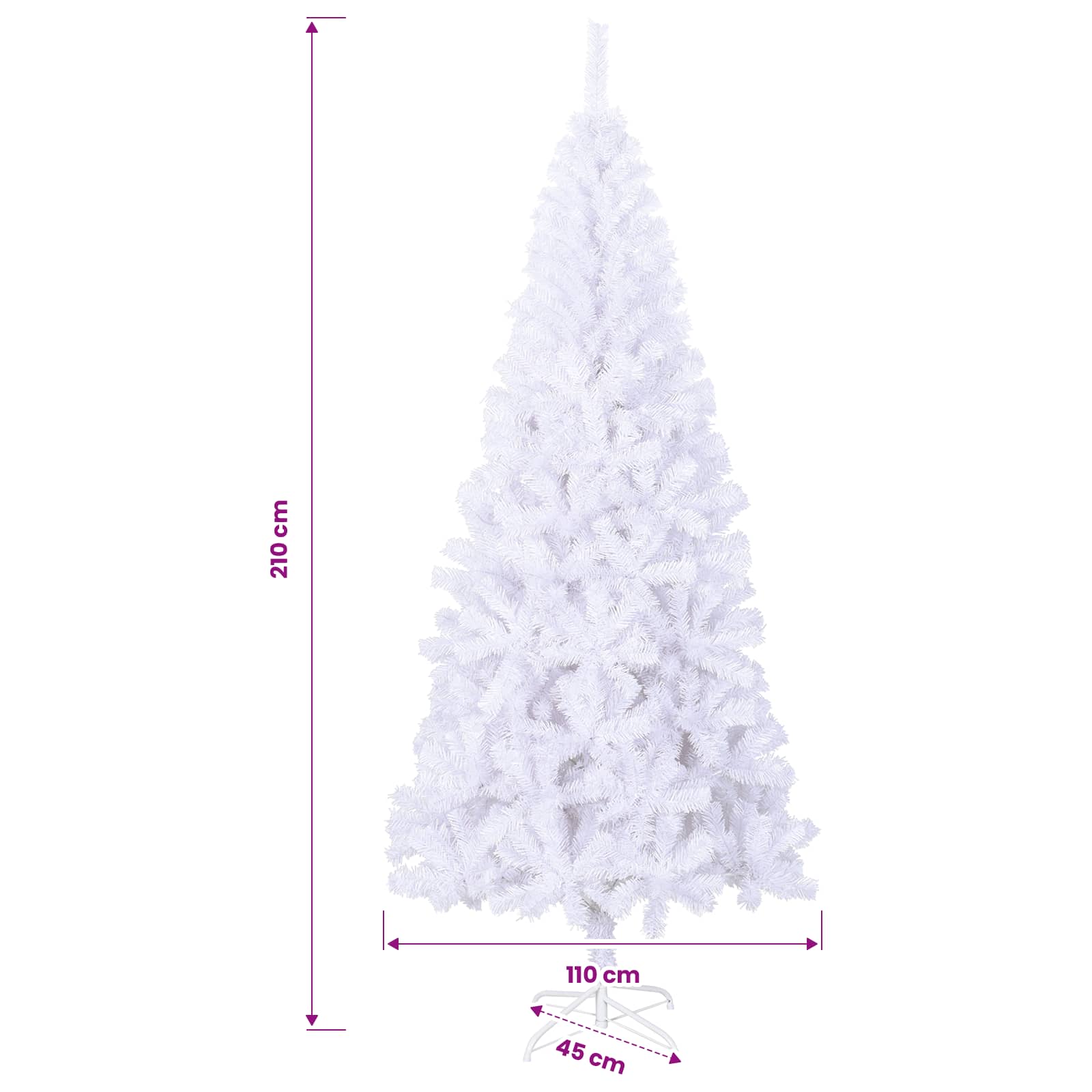 Artificial Christmas Tree with Steel Stand 210 cm 910 Branches