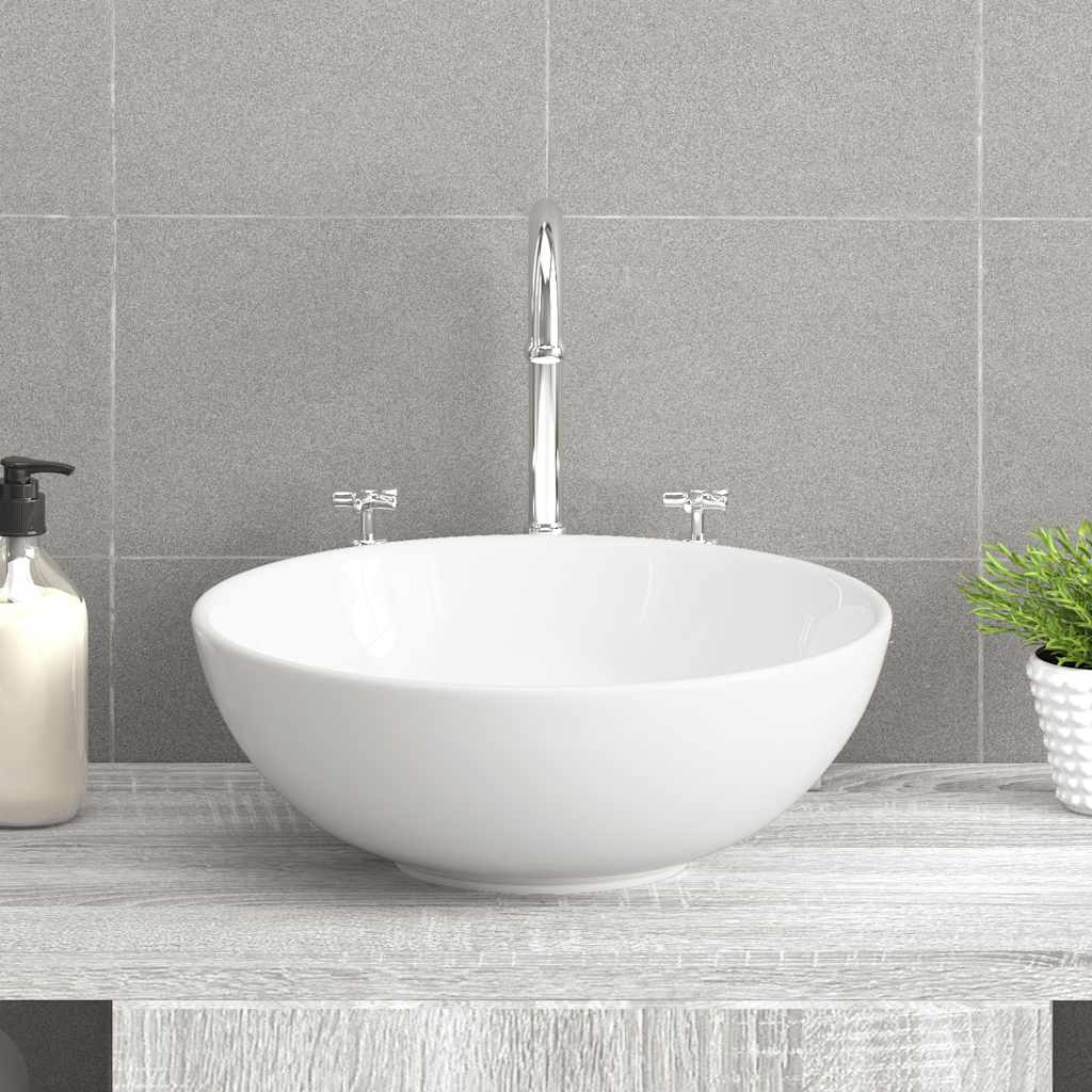Wash Basin White 28x28x10 cm Ceramic