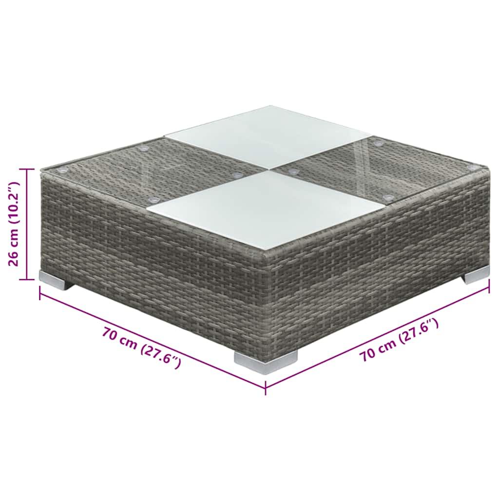 6 Piece Garden Lounge Set with Cushions Poly Rattan Grey