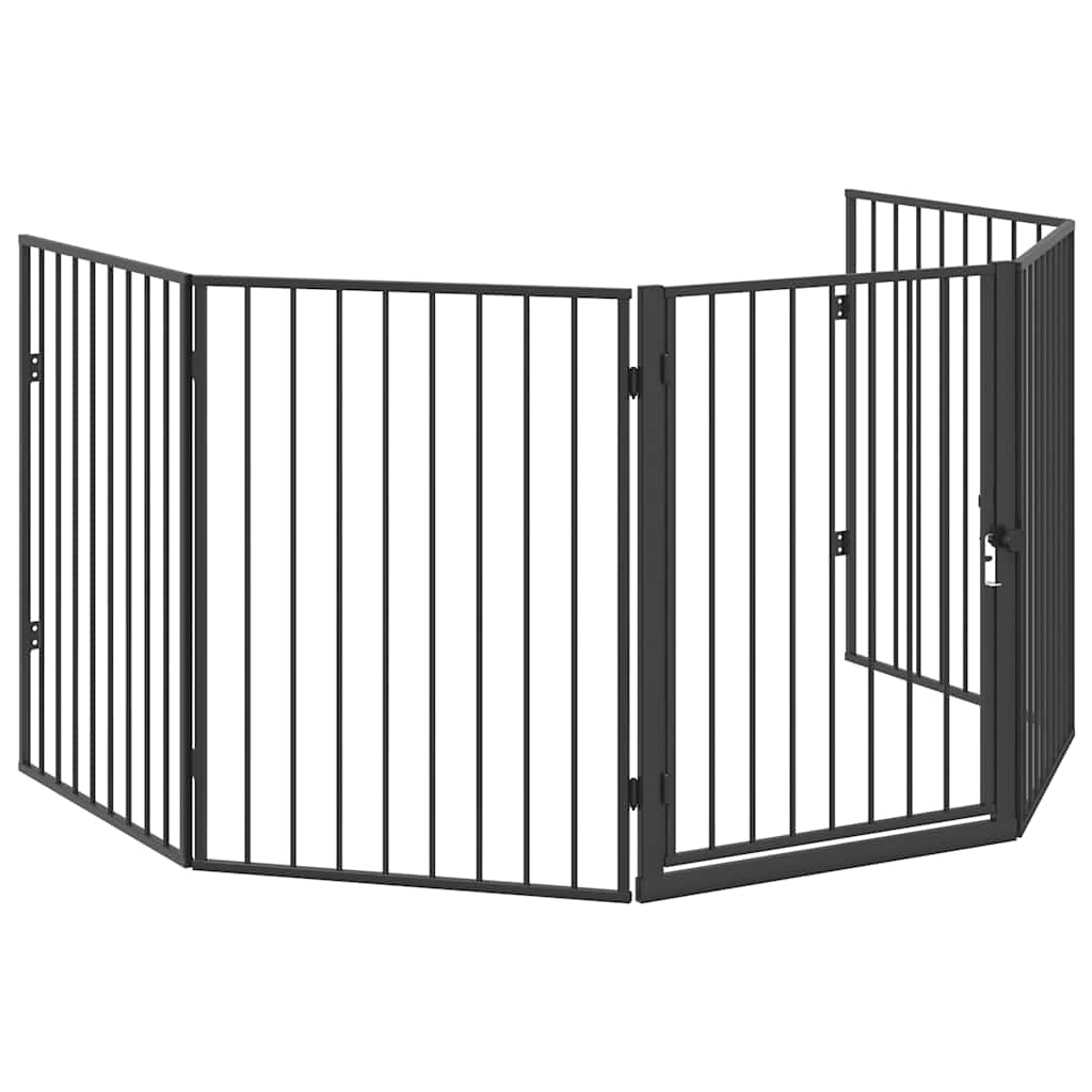 Pet Fireplace Fence Steel Black
