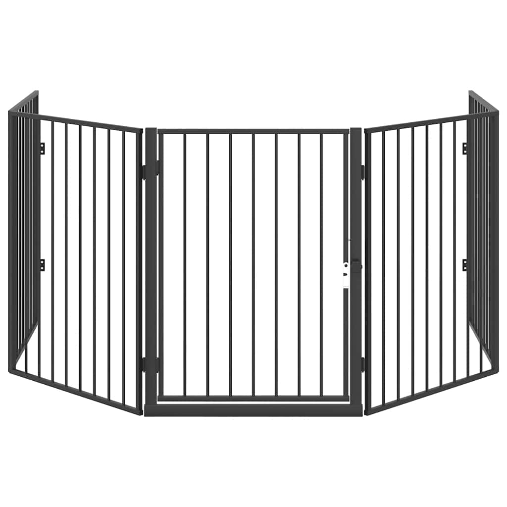 Pet Fireplace Fence Steel Black