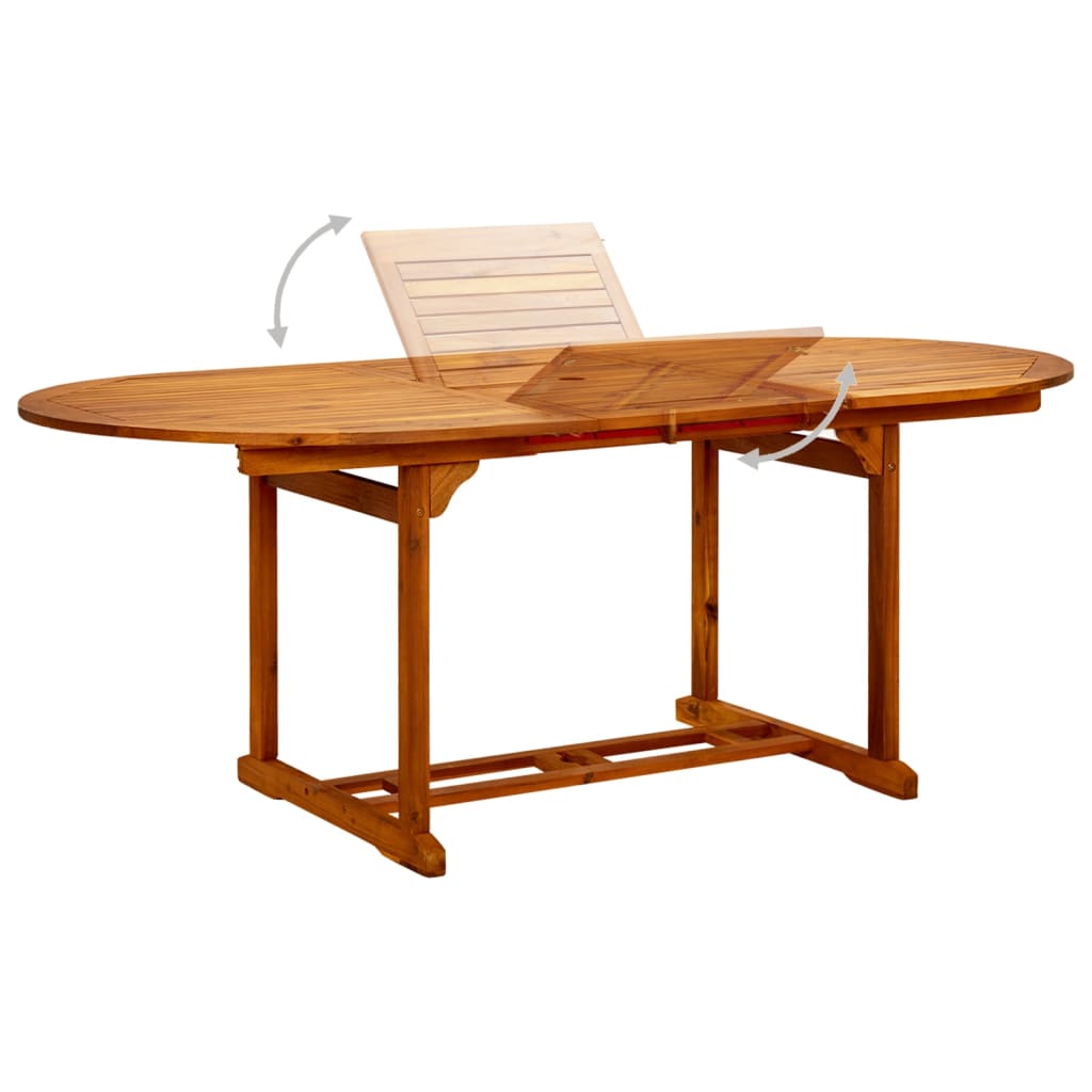 Garden Table (150-200)x100x75 cm Solid Wood Acacia