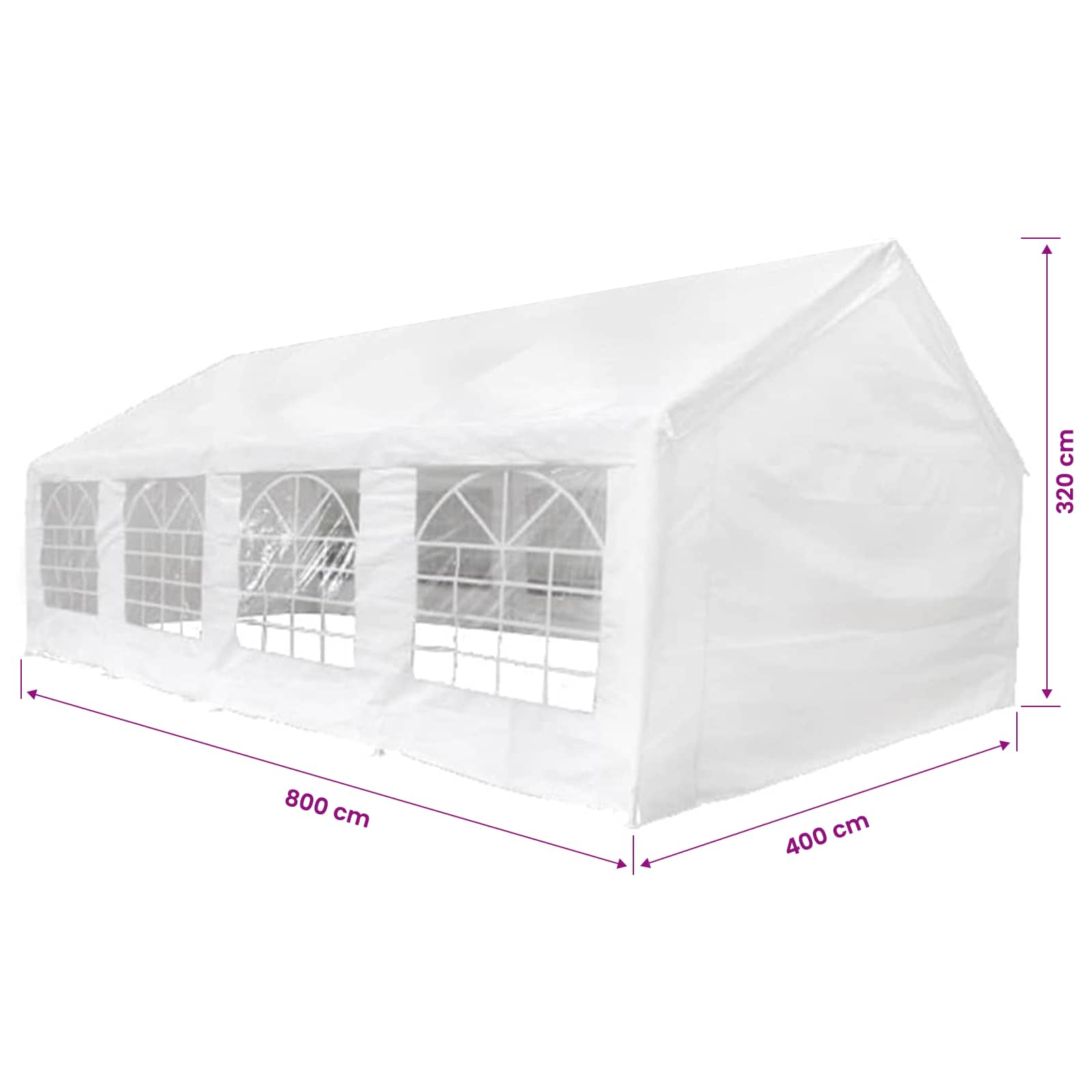 Tent Top and Side Panels for 8x4 m Marquee