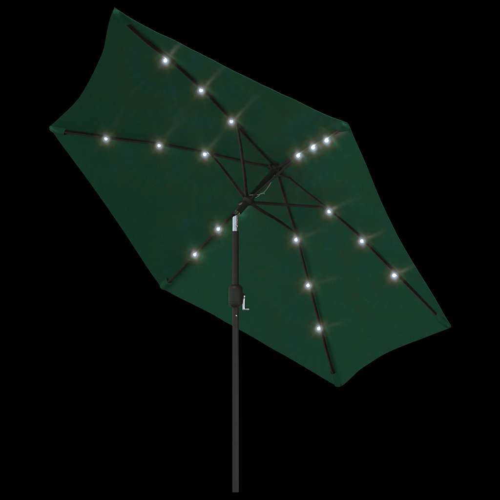 LED Cantilever Garden Parasol 3 m Green