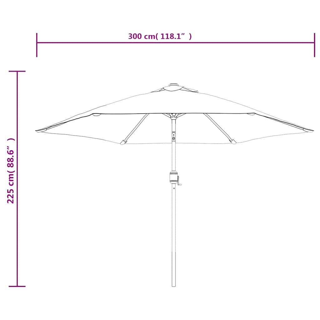 LED Cantilever Garden Parasol 3 m Green