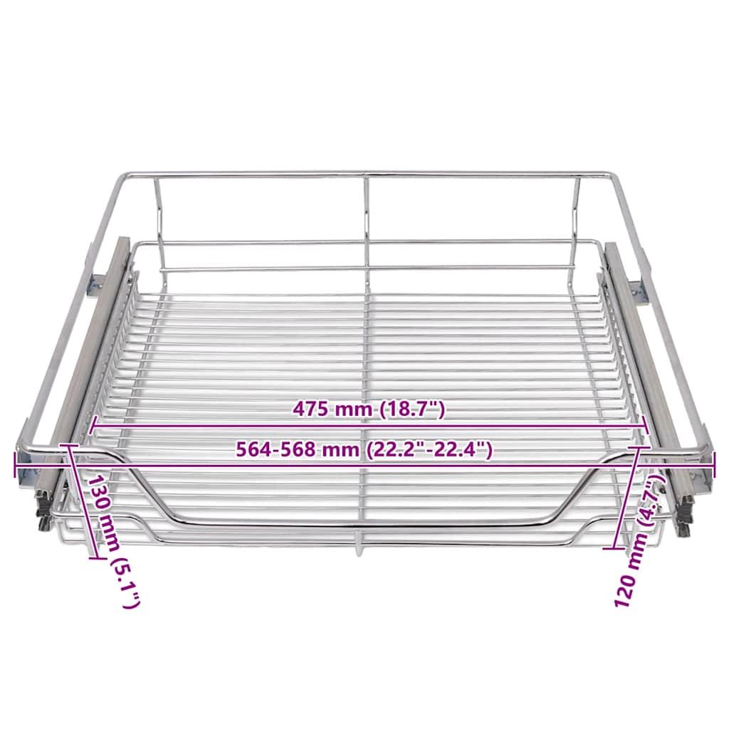 Pull-Out Wire Baskets 2 pcs Silver 600 mm