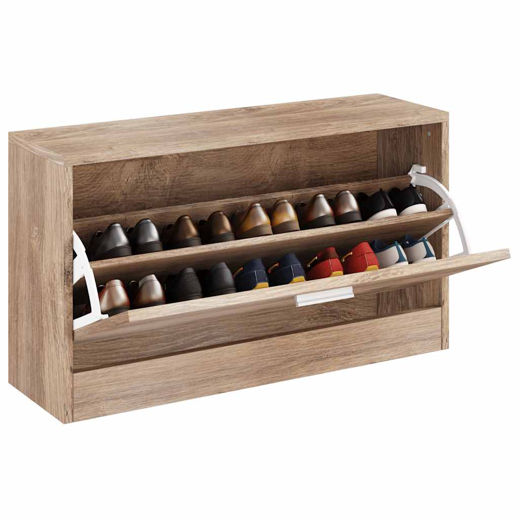 Shoe Storage Bench Oak 80x24x45 cm