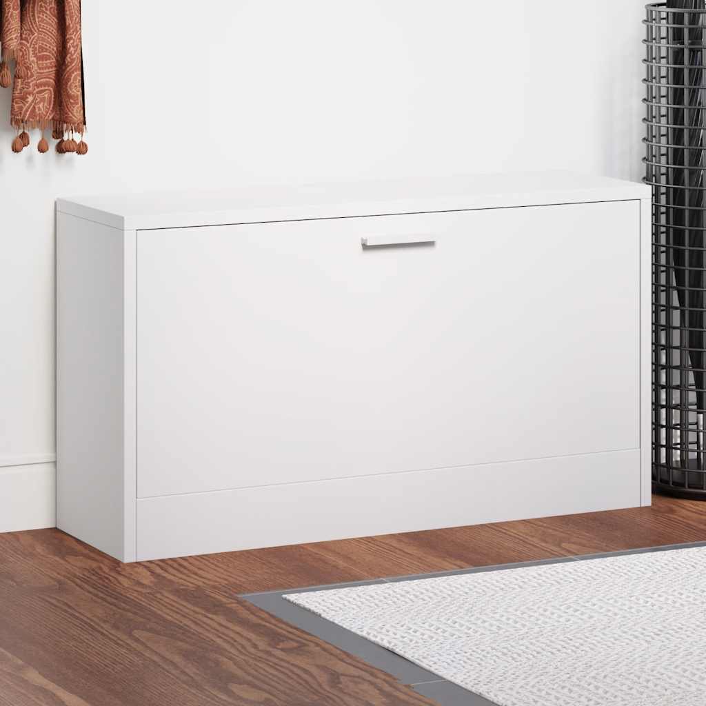 Shoe Storage Bench White 80x24x45 cm