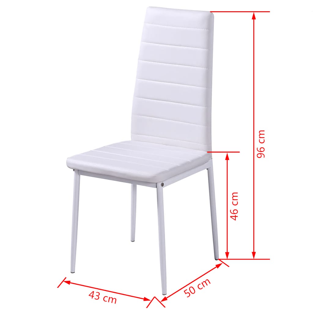 Five Piece Dining Table Set Black and White