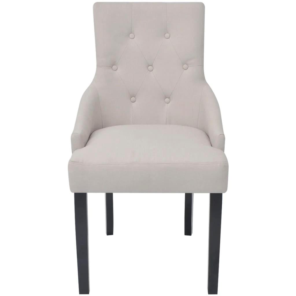 Dining Chairs 4 pcs Cream Grey Fabric