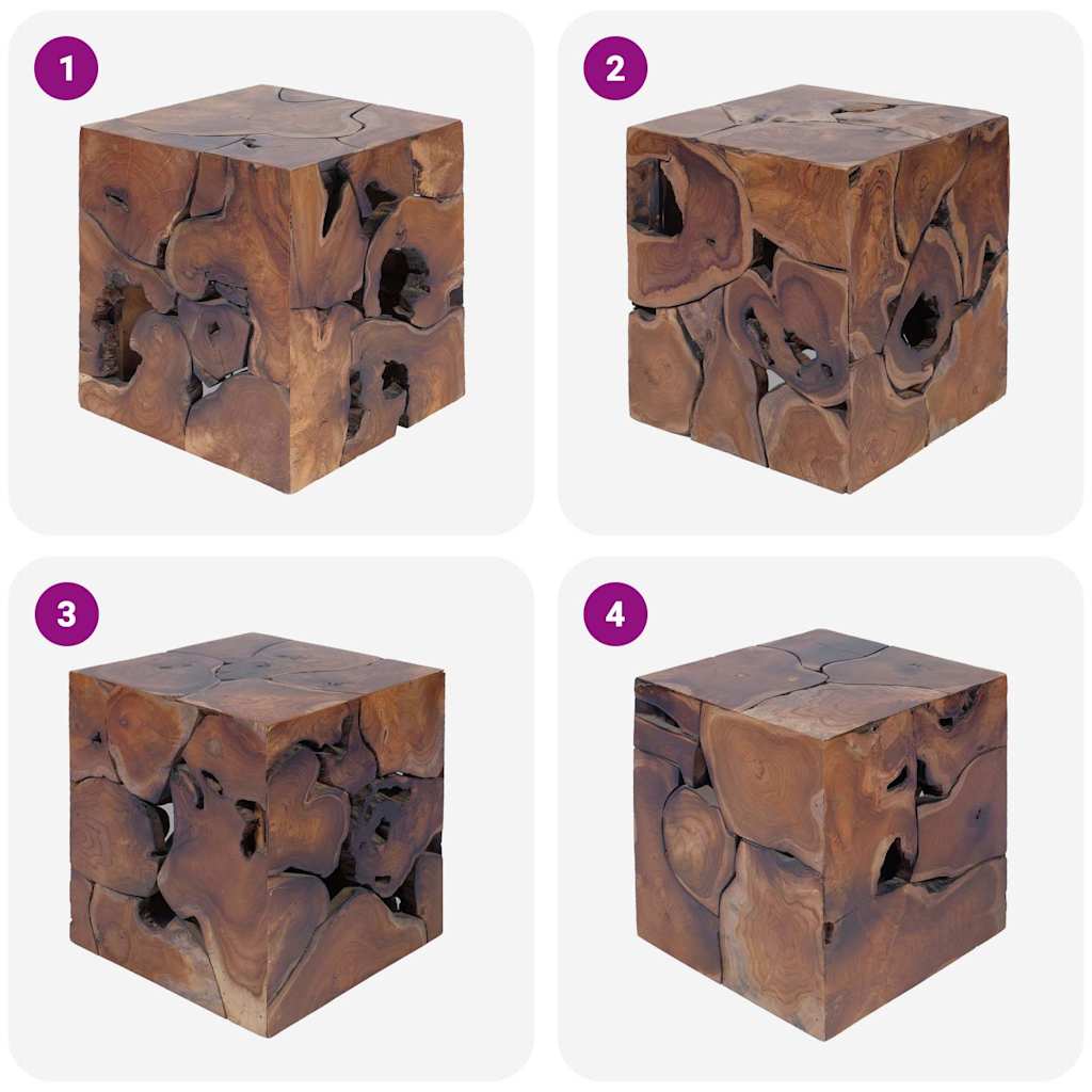 Stool Brown 40x40x45 cm Solid Teak Wood