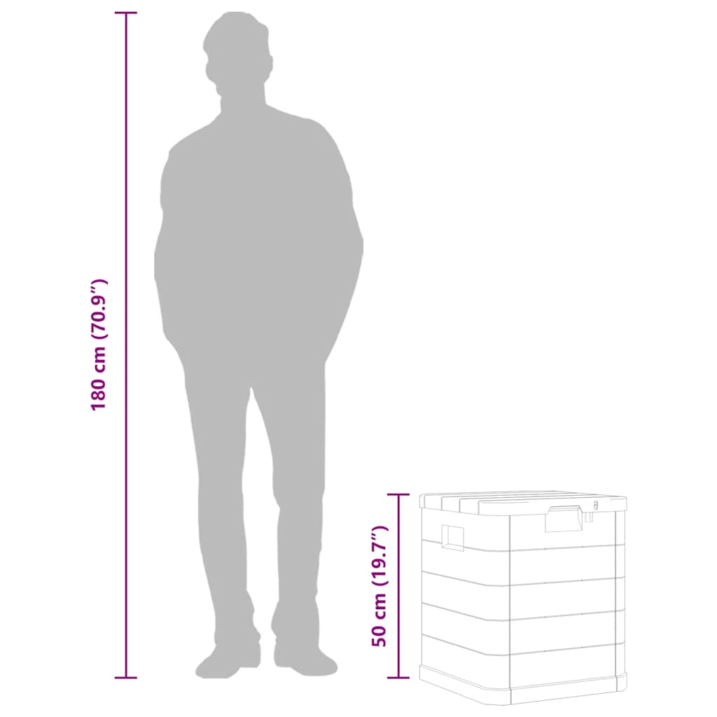 Garden Storage Box 90 L Light Grey