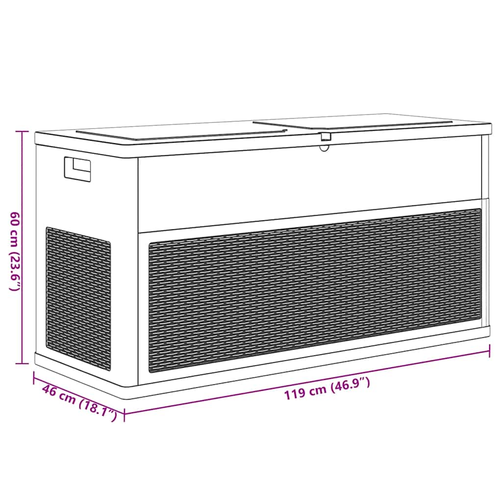 Garden Storage Box 320 L Anthracite