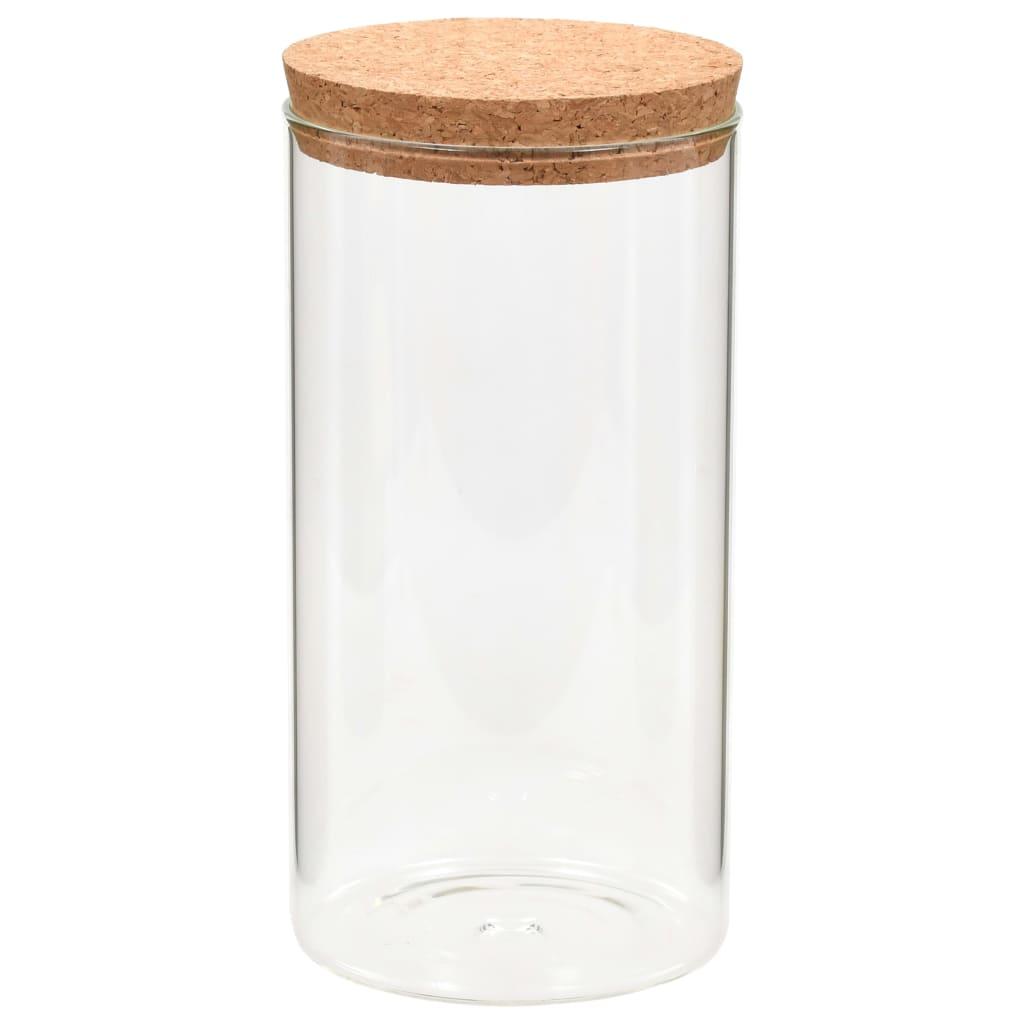 Storage Glass Jars with Cork Lid 6 pcs 1100 ml