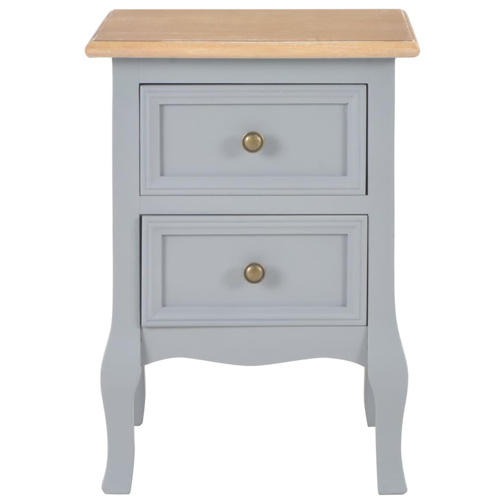 Bedside Cabinets 2 pcs Grey 35x30x49 cm MDF