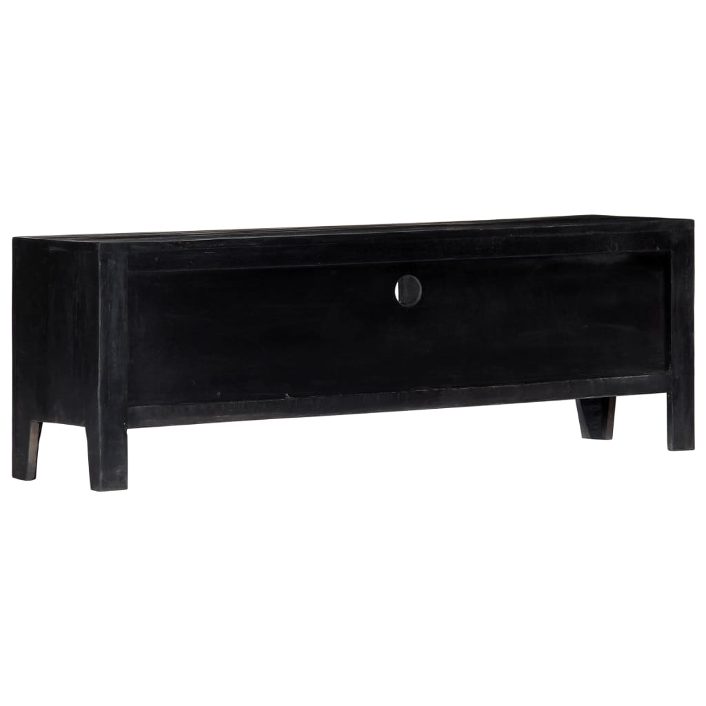 TV Cabinet Black 118x30x40 cm Solid Mango Wood